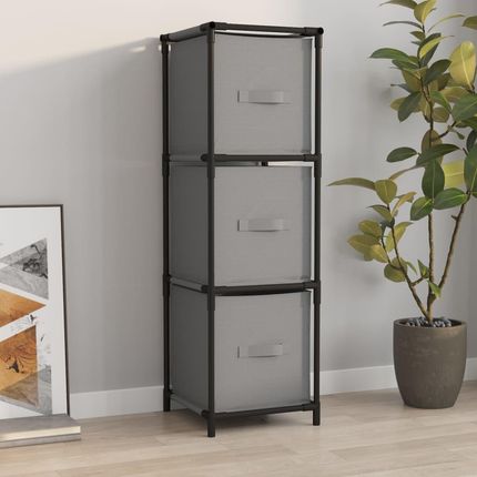 Vidaxl Szafka Z 3 Szufladami Tkaniny Szara 34X34X101 Cm Stal 337253