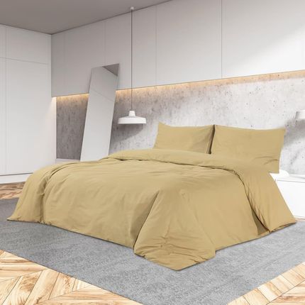 vidaXL Zestaw Pościeli Kolor Taupe 135X200 Cm Bawełna 136134