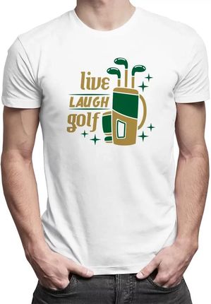 Live, laugh, golf - męska koszulka na prezent dla golfisty