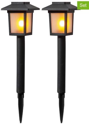 Star Trading Solarne Lampy Ogrodowe Led Flame Mini W Kolorze Czarnym Wys. 23cm
