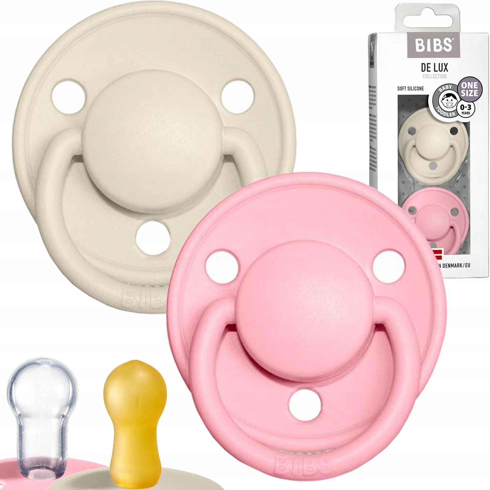 Bibs Smoczki De Lux Ivory Baby Pink S 2szt. Ceny i opinie Ceneo.pl