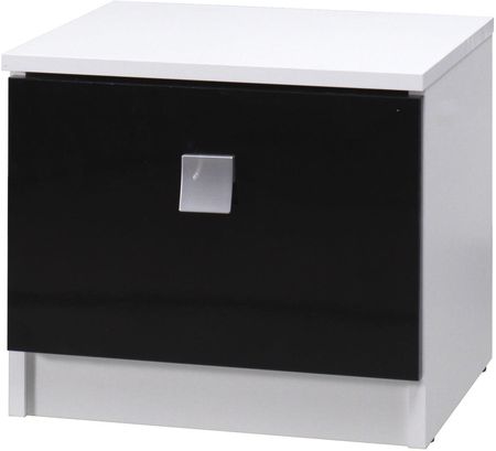 Stolik Nocny Lux Biały Czarny Połysk 62293