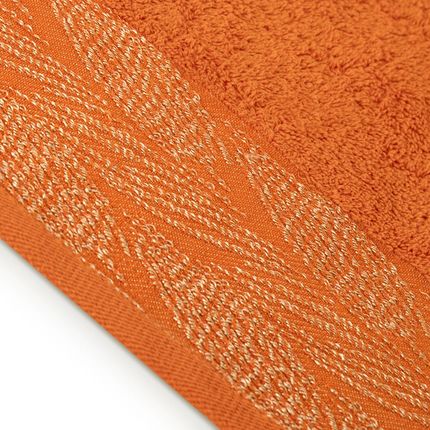 Ręcznik Bawełniany Ze Srebrną Nicią Pomarańczowy Elverum 70X130 Cm 120010803