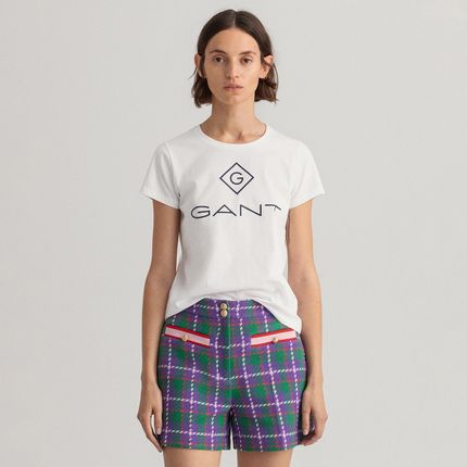 Damska Koszulka z krótkim rękawem Gant Lock UP SS T-Shirt 4200396.110 – Biały