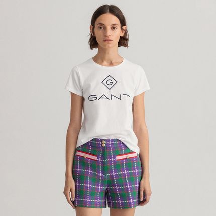 Damska Koszulka z krótkim rękawem Gant Lock UP SS T-Shirt 4200396.110 – Biały