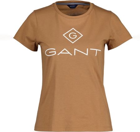 Damska Koszulka z krótkim rękawem Gant Lock UP SS T-Shirt 4200396.210 – Brązowy