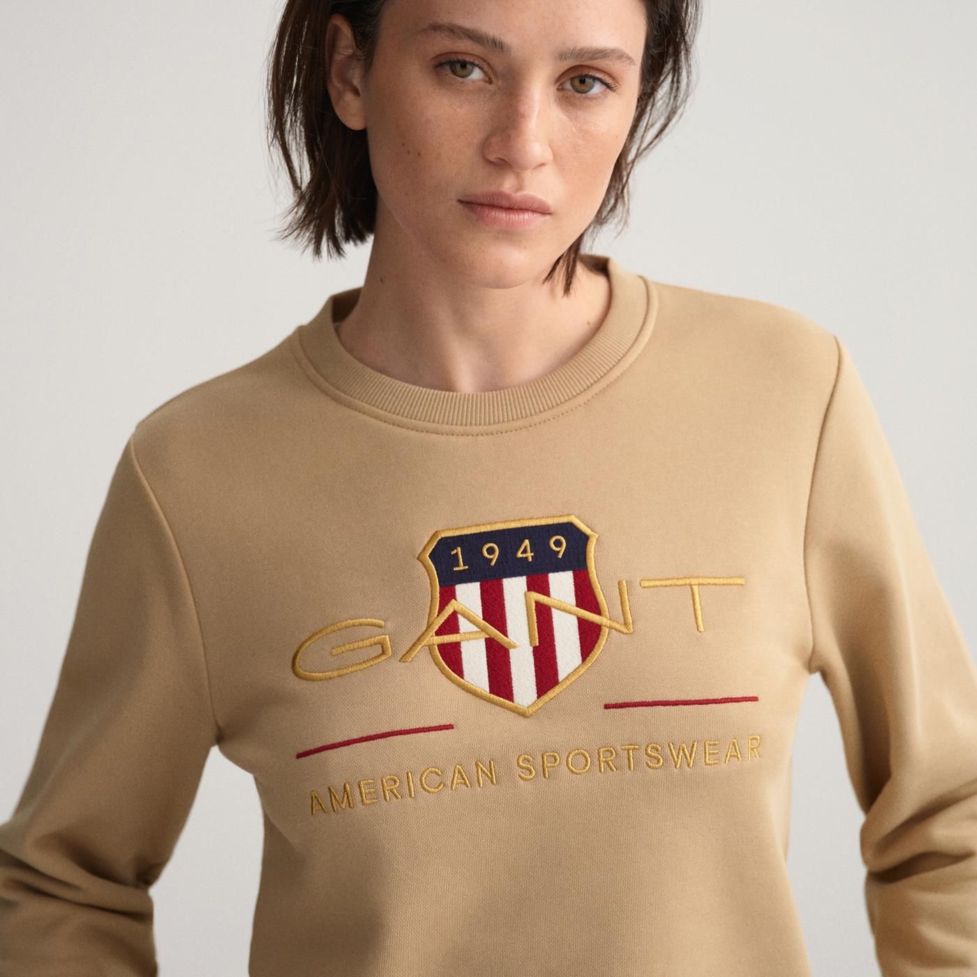 GANT SHIELD C-NECK - Sweatshirt - Black/svart