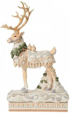 Jim Shore Świąteczny Biały Jeleń I Leśni Przyjaciele 6008870 Figurka Ozdoba Świąteczna 1087
