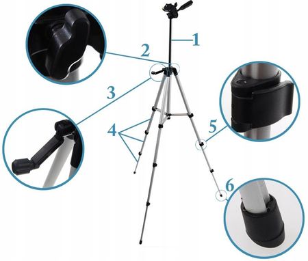 E-Trade Statyw Fotograficzny Mobilny Lekki 45-130 Cm W325 - zdjęcie 2