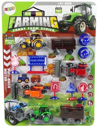 Leantoys Zestaw Farma Maszyny Rolnicze Traktory Akcesoria Drogowe