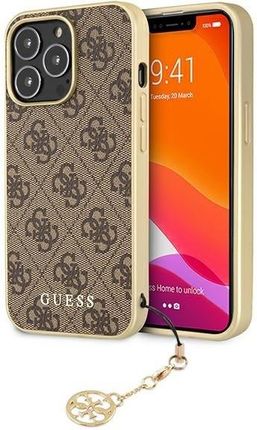GUESS ETUI GUHCP13XGF4GBR APPLE IPHONE 13 PRO MAX BRĄZOWY/BROWN HARDCASE 4G CHARMS COLLECTION