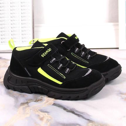 Wodoodporne buty wysokie dziecięce trekkingowe czarne Befado 515X004