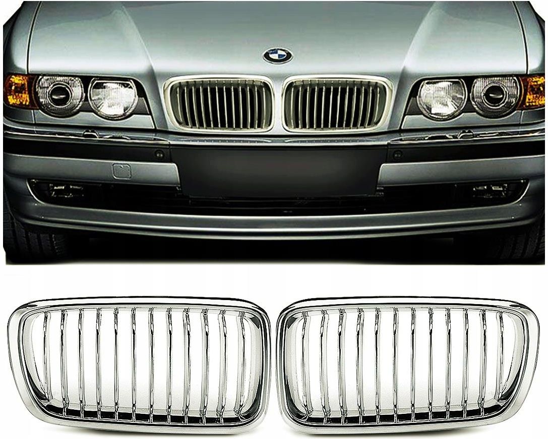 Frontgrill Für BMW E38 7er 1994-1998 - ABS Kühlergrill Set In Silber