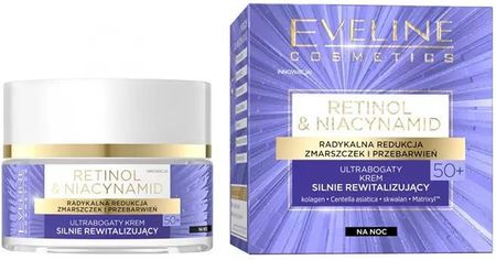 Krem Eveline Cosmetics Retinol & Niacynamid Ultrabogaty Silnie Rewitalizujący 50+ na noc 50ml