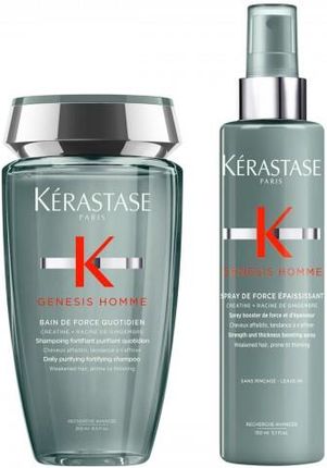 Kerastase Kérastase Genesis Homme Zestaw Wzmacniający Włosy Dla Mężczyzn | Kąpiel 250Ml Wosk 75Ml