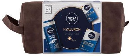 Nivea Men Hyaluron Anti-Age Essentials Kit Zestaw Balsam Po Goleniu 100 Ml + Krem Do Twarzy Na Dzień 50 Żel Pod Prysznic 250 Kosmetyczka 