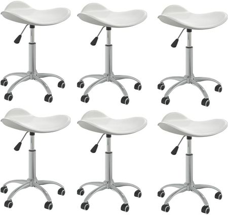 Vidaxl Lumarko Obrotowe Krzesła Stołowe 6 Szt. Białe Sztuczna Skóra 388818