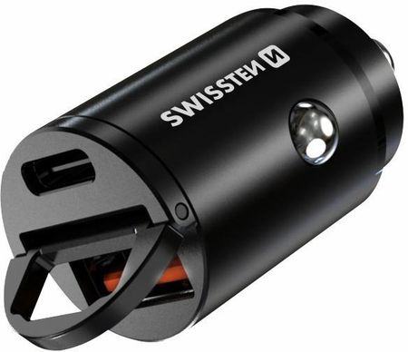 Swissten USB-A 3.0 USB-C PD 30W czarna