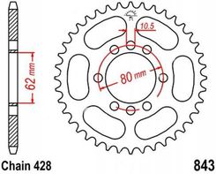 JT Sprockets Red 48T Rear Sprocket For Yamaha MT-125 (2014-22) & YZF-R125 (2008-22) - 428 Pitch, ZFD-1844-48-RED