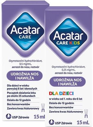 Acatar Care Kids 0 25 Mg/ml Aerozol Do Nosa 15ml + Acatar Care 5Mg/ml 15ml