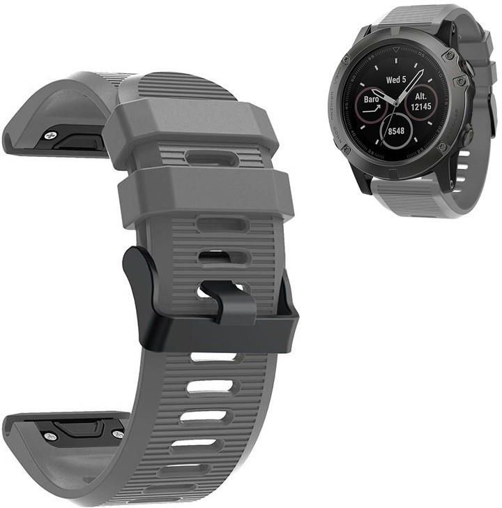 Cinturino Garmin Due Pezzi Fibbia Classica Cinturino In Silicone Per Garmin Fenix 5/5 Plus - Fascia Sportiva Con Sgancio Rapido, Regolabile Per Polso 6-8.5", Vari Colori 6 Watch Bands - Foto 9