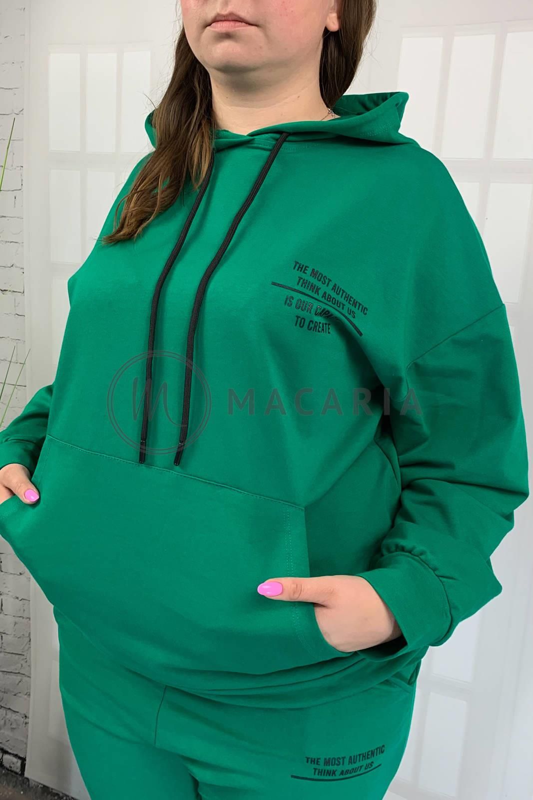 Big Love Komplet Dresowy Dwuczęściowy Plus Size Adrom Zielony 2XL - zdjęcie 4 Big Love Komplet Dresowy Dwuczęściowy Plus Size Adrom Zielony 2XL
