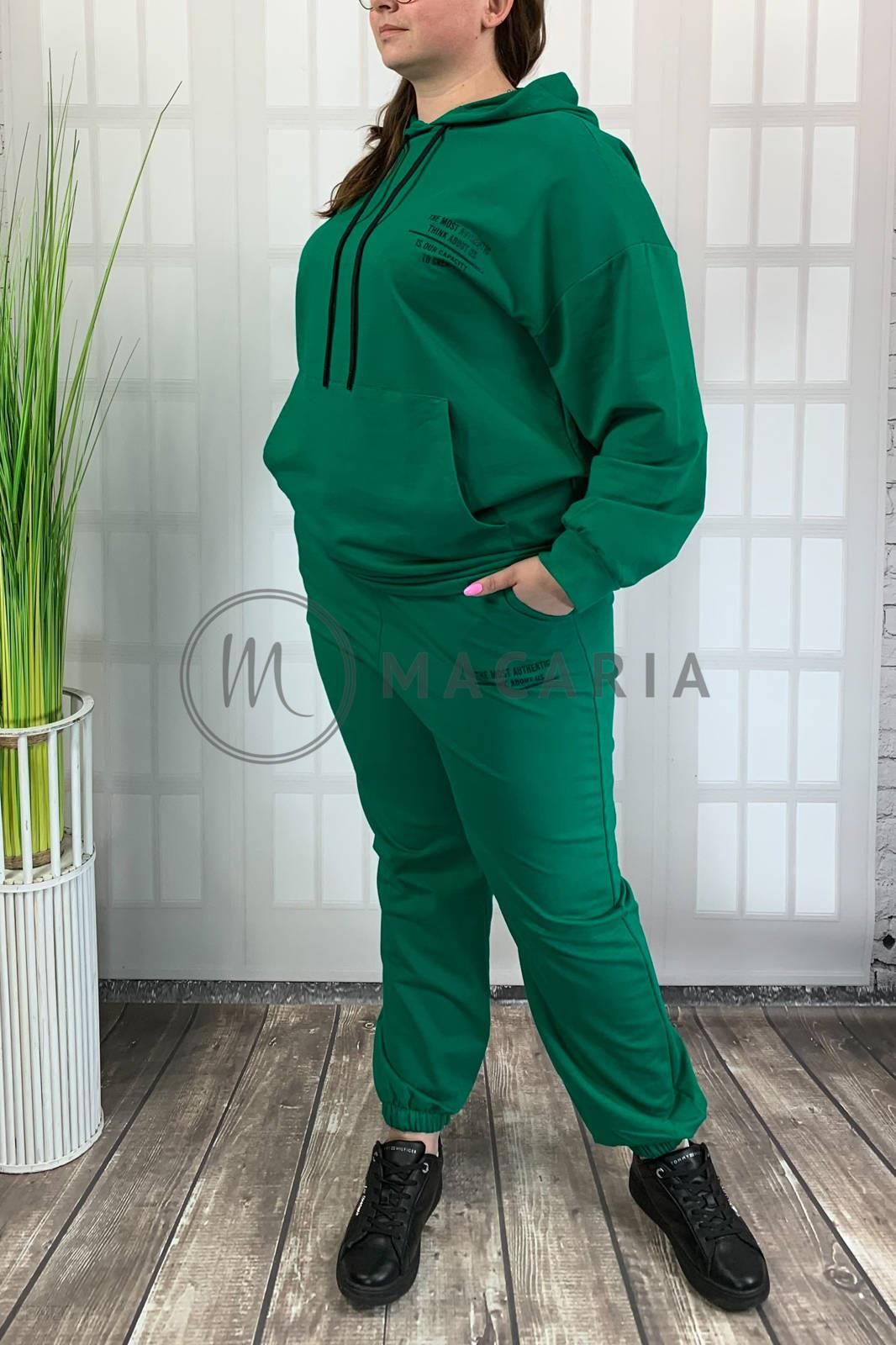 Big Love Komplet Dresowy Dwuczęściowy Plus Size Adrom Zielony 2XL