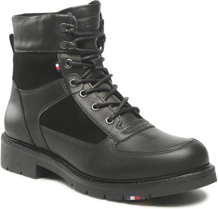 Tommy Hilfiger Kozaki Rwb Hilfiger Warm Mix Lace Boot FM0FM04203 Czarny