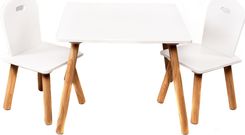 Mpmax Godmpm003 Biały Drewniany Stolik Stół 2 Krzesła Dla Dzieci