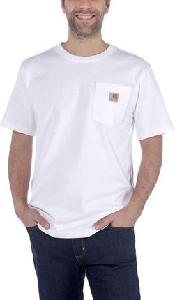 Koszulka męska T-shirt Carhartt Heavyweight Pocket K87 100 biały
