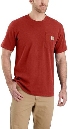 Koszulka męska T-shirt Carhartt Heavyweight Pocket K87 R66 Chili Pepper Heather czerwony