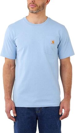 Koszulka męska T-shirt Carhartt Heavyweight Pocket K87 H74 Alpine Blue Heather błękitny