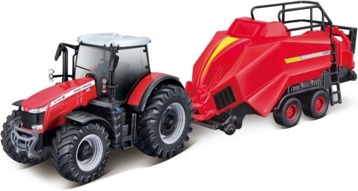 Bburago Die-Cast Massey Ferguson 8740S Traktor – Detailgetreues Sammler-Modell Mit Funktionierendem Heber