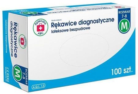 Silesian Pharma Rękawice Lateksowe Bezpudrowe M X 100szt. (Apteczka Abc)