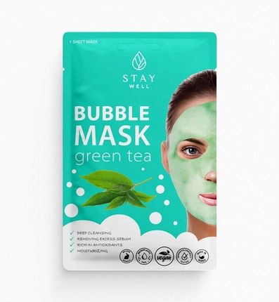 Stay Well Deep Cleansing Bubble Mask Głęboko Oczyszczająca Maska Bąbelkowa Do Twarzy Green Tea 20G