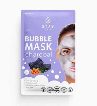 Stay Well Deep Cleansing Bubble Mask Głęboko Oczyszczająca Maska Bąbelkowa Do Twarzy Charcoal 20G