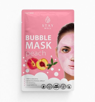 Stay Well Deep Cleansing Bubble Mask Głęboko Oczyszczająca Maska Bąbelkowa Do Twarzy Peach 20G