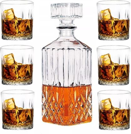 Zestaw do whisky karafka szklana 1000 ml + 6 niskich szklanek 280 ml