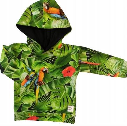 Bluza XL Papugi w liściach