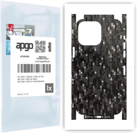 Apgo Folia Na Tył+Boki Carbon Pixel Czarny Do Apple Iphone 14 Pro Max