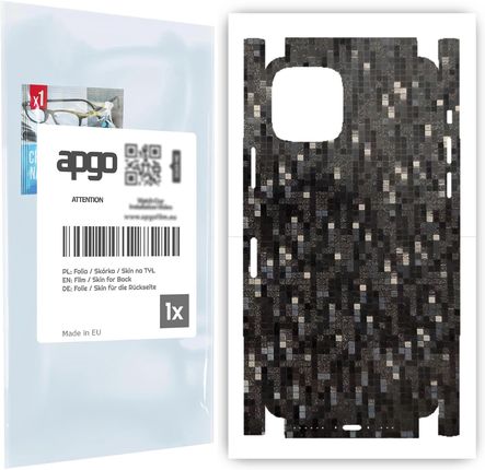 Apgo Folia Na Tył+Boki Carbon Pixel Czarny Do Apple Iphone 11 Pro