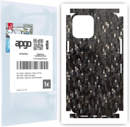 Apgo Folia Na Tył+Boki Carbon Pixel Czarny Do Apple Iphone 12 Pro Max