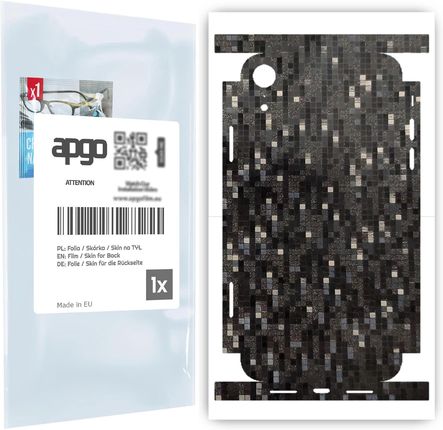 Apgo Folia Na Tył+Boki Carbon Pixel Czarny Do Apple Iphone Xr