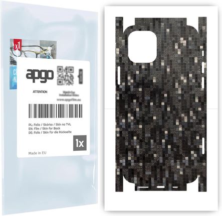 Apgo Folia Na Tył+Boki Carbon Pixel Czarny Do Apple Iphone 12