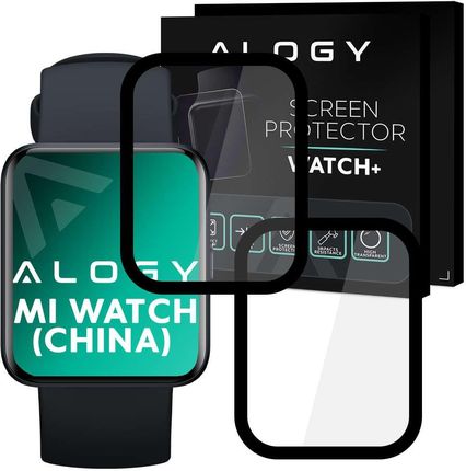 Alogy 2X Elastyczne Szkło 3D Full Glue Do Xiaomi Mi Watch Wersja Chiny Black