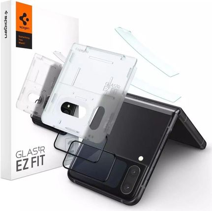 Spigen Szkło Hartowane Glass Fc "Ez Fit" + Ramka Film 2-Pack Do Samsung Galaxy Z Flip 4 Black