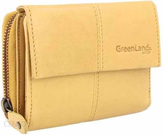 Greenland Nature Nature Soft Wallet RFID Leather 13 cm safran - Ceny i  opinie