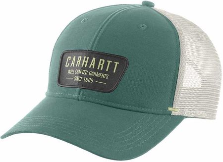 Czapka z daszkiem Carhartt Canvas Mesh-Back Crafted Patch Cap L04 Slate Green