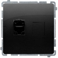 Kontakt-Simon Gniazdo Komputerowe Pojedyncze Rj45 Kat 6 Czarny Mat Basic BM610149