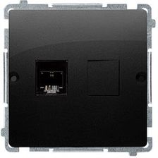 Kontakt-Simon Gniazdo Telefoniczne Pojedyncze Rj11 Moduł Basic Czarny Mat BMTF10249